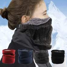 NetHong Snood Neck Warmer Scarf Winter Thick Fleece Thermal Windproof Balaclava Mask Men Women - Multicolor - View 1