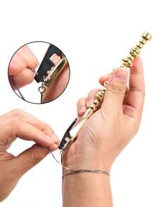 1pc Bracelet Helper Tool, Simple Jewelry Wearing Assist Tool, Versatile Jewelry Fastening Tool, Alloy Bracelet, Necklace & Watch Band Helper For Easy Closure, Stainless Steel Bracelet Helper Tool, Vintage Jewelry Fastener Gadget, Effortless Bracelet Application Aid For Handmade Bracelets