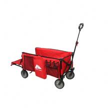 Ozark Trail Camping Utility Wagon With Tailgate & Extension Handle, Red, Polyester, 21.6" Height - 1 - 查看 3