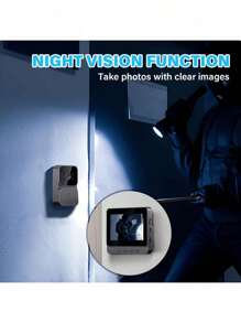 1 Piece Wireless HD Video Doorbell Kit - 4.3 Inch IPS Screen, Night Vision, Two-Way Intercom, Motion Detection, Waterproof, Battery Powered, No Wi-Fi Required, Ideal For Villa, Home, Office And Apartment Security - 黑色 - 查看 5