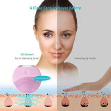 Limpiador Exfoliante Facial Eléctrico Recargable Masajeador Impermeable Cepillo Rostro Relajante Spa Ducha Baño - Rosa - Ver 3