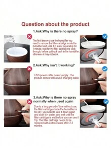 1入組，木瓶形狀USB加濕器，200毫升小型家用辦公室，寧靜的臥室、桌面、學生香氛，7才藝氛圍燈，真正的精油，適合孕婦、男孩和女孩的禮物，空調房間，噴霧