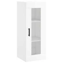 High Gloss White Engineered Wood Highboard 34.80cm Modern Storage Cabinet - White - View 4