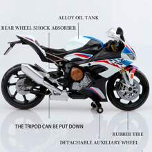 1/12 Skala BMW S1000R Gusseisen Motorrad Spielzeug, BMW Motorradmodell, BMW Motorrad-Spielzeug als Geschenk für Jungen und Mädchen