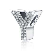 Easvnya Silver Zirconia English Alphabet A-Z Pendant, Suitable For Handmade Bracelets/Necklaces, Minimalist & Fashionable Jewelry Charm, DIY Craft, Women's Birthday Party Gift