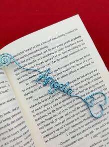1 Stück handgefertigte individuelle Lesezeichen, mit Ihrem Namen personalisierbar, einzigartiges Design personalisierte Namenslesezeichen, 15 Farben stilvolle handgefertigte Herz Rose Blume Katze, individualisierter Buchstütze mit Namen, Schulmaterial, Rückkehr zur Schule