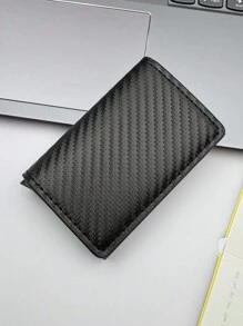 1pc Men's Minimalist Wallet, Anti RFID Card Holder With Pocket Purse For Credit Cards RFID Blocking Men And Women's Wallet, Slim Cardholder With Bank Secure Function Thin Slim Pop Up Minimalist Wallet Small Black Purse Metal Vallet