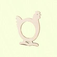 10pcs Easter Wooden Napkin Rings Bunny, Chicken And Elephant Design DIY Party Home Decor Tableware Accessories - Multicolor - View 8