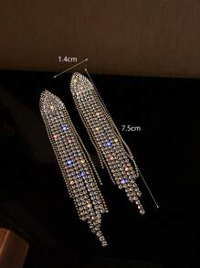 1 par de pendientes largos con forma de corazón, con strass y borlas, para San Valentín, mamá, madre, Día de la Madre, regalo