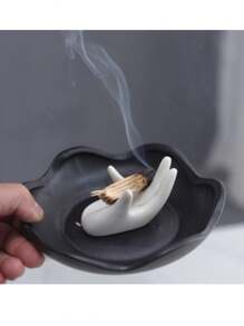 Queimador de Incenso Cerâmico Palo Santo Peruano, Suporte de Mão Cerâmico Pequeno para Decoração Residencial e Hoteleira - Multicolorido - Visão 9