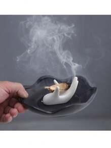 Queimador de Incenso Cerâmico Palo Santo Peruano, Suporte de Mão Cerâmico Pequeno para Decoração Residencial e Hoteleira - Multicolorido - Visão 1