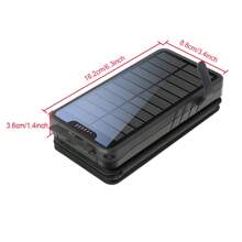 Pin dự phòng năng lượng mặt trời 26800mAh, Bộ sạc năng lượng mặt trời Elzle có 2 đầu ra USB-A và 1 đầu vào USB-C, Pin ngoài chống nước ngoài trời có 4 tấm pin mặt trời và đèn pin cho điện thoại thông minh, máy tính bảng, bộ pin mở rộng cắm trại, trạm sạc Cycles cho cắm trại ngoài trời, du lịch RV & sử dụng tại nhà, pin dự phòng khẩn cấp - màu đen - Xem 5