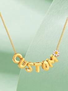 1PC Customized Bubble Letter Name Necklace, Minimalist Design Gift For Mother Or Daughter Back To School Winter Gift Ideas Boy Girl Valentine's Day, Unique Ideal Gifts For Lover One, Best Friends, For Anniversaries, Birthdays, Daily Wear, Prom, Mother's Day