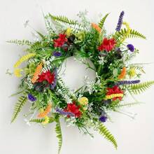 40cm Spring Texas Wildflower Wreath, Christmas New Arrival, Front Door Hanging Artificial Plant Wreath, Home Decor, Birthday Party Holiday Decoration - Multicolor - View 7