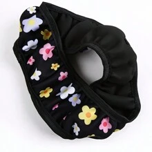 38cm/15inch Universal Cute Floral Steering Wheel Cover, Non-Slip Car Interior Accessory, Fits Most Vehicles,Car Accessories - Black - View 6