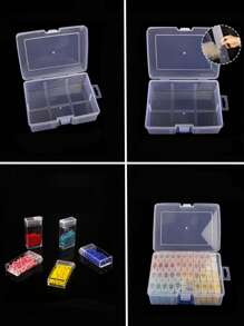 1pc 42 Slots Diamond Painting Accessories Storage Box, 5D Diamond Embroidery Bead Art Kit Case, Jewelry & Nail Decoration Supply Organizer, Lightweight & Easy To Use