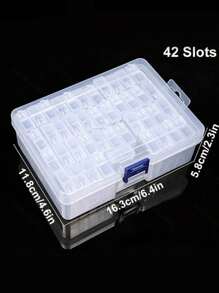 1pc 42 Slots Diamond Painting Accessories Storage Box, 5D Diamond Embroidery Bead Art Kit Case, Jewelry & Nail Decoration Supply Organizer, Lightweight & Easy To Use
