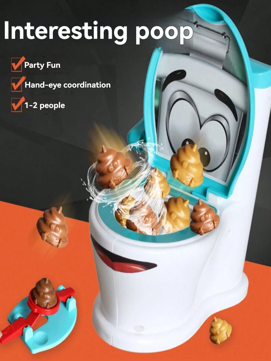Juego de baño divertido "Poop Shoot", juguete de escritorio interactivo de novedad para fiestas infantiles