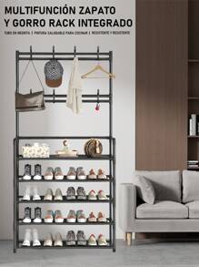 1 Piece 4 Tier Adjustable Shoe Storage, Shoe Rack Shelf Organizer, Shelf Organizer, Multi-Layer Non-Woven Simple Shoe Rack, Multifunction Storage Rack For Bedroom/Living Room, Easy To Assemble, 4 Layers - 彩色 - 查看 2