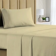Luxurious Ultra Soft 3-Piece Bamboo Fiber Bed Sheet Set With Deep Pockets - Twin - Cream - View 2
