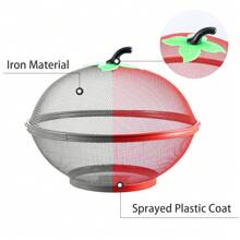Trintion Fruits Bowl Basket Apple Shape Mesh With Lid Tabletop Vegetable Holder Keep Unwanted Pets & Insects Out Kitchen Dishwashing Drain Basket - Red - View 6