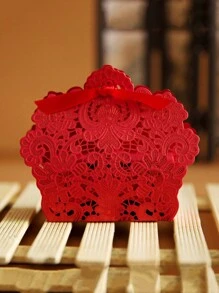 10件装镂空蕾丝糖果盒婚礼派对礼品盒镂空果糖盒欧式手提礼盒情人节