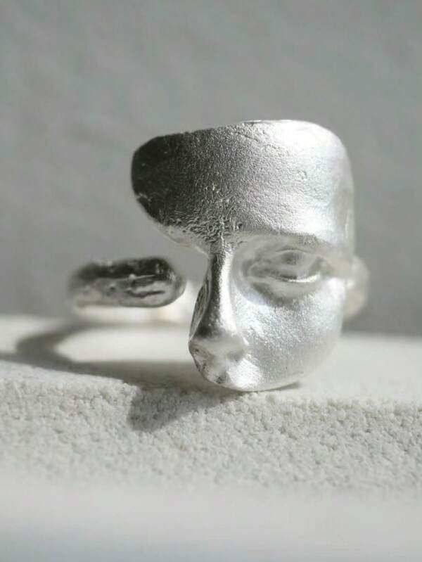 Anillos con diseños de rostros enmascarados de estilo gótico creativo y místico, anillos abiertos personalizados para hombres y mujeres, accesorios de joyería de moda, regalos para la mejor amiga, regalos para fiestas y uso diario