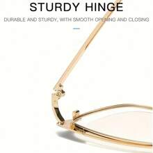 1pc Ultra-Light, Versatile Color-Changing Light Glasses With High-End Feel And Simple Hollow Frame Design. Stylish Glasses Frame For Girls, Zinc Alloy Free - Photochromic - View 5