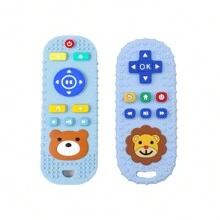 1 Stück Silikon TV-Fernbedienung Kautschukspielzeug, weicher Zahnungshilfe mit Klickknöpfen, bequemer Zahnfleischmassager, geeignet für Babys von 3-6 Monaten