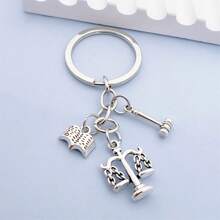 1 件欧美风格司法秤律师法学院学生礼物法律木槌法官秤钥匙扣汽车配件包饰学校可爱哥特 Y2k - 復古銀色 - 查看 12