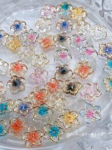 20pcs Cherry Blossom Nail Art Decoration Flower Nail Accessories Mixed Colored Fresh And Simple Flowers Nail Accessories For Spring Nail Art Suitable For Personal DIY Nail Salon Nail Charms Nail Gems Nail Supplies