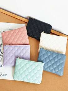 Ladies' Lightweight Diamond Pattern Short Solid Pu Leather Lightweight Fashion For Anniversary For Birthday Gift For Gift White-Collar Workers For Male For Female Hot Pink Business Casual For Women Wallet Mini Wallet Purse Wallet Coin Wallet