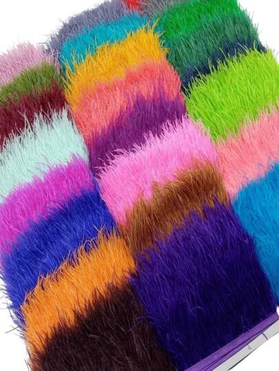 1yards 8-10 CM-3.2-4inch Artificial Ostrich Feathers Fringe Trim For Needlework And Handicrafts Feather Dress Accessories Plumes Fringes For Clothes