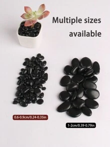 1pcs300/500/800g Decorative Pebbles, Black Polished Stones, Succulent Plants, Potted Plants, Green Plants, Small Stones, Flower Vases, Fillers, Balcony Fish Tanks, Landscaping, Rain Flower Stones