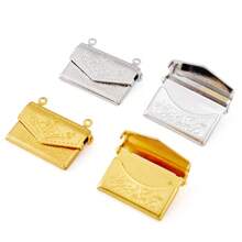 4pcs/20pcs Brass Locket Pendants Heart/Rectangle Photo Frame Charms For Anniversary Birthday Valentine's Day Necklace Gifts DIY