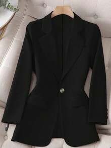 Women Casual Fashion Elegant Commuter Versatile Solid Lightweight Long Sleeve Blazer