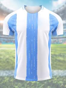 6 PCS Basketball Jersey Shirt And Shorts, Adult Basketball Jersey, Hort Sleeved Basketball Jerseys,Basketball Sportswear, T-Shirt Vest And Shorts,Personalized Jersey Sport T-Shirts With Team Name Number,Sports T-Shirts In Various Styles And Colors For You To Choose From,The Best Birthday Gift For Boys - azul rayado - Ver 2