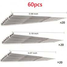 EDCUEBE7 60 chiếc kim nỉ Bộ dụng cụ nỉ dệt kim DIY - 20 chiếc mỗi kích thước 79mm, 86mm, 91mm - màu thép không gỉ - Xem 3