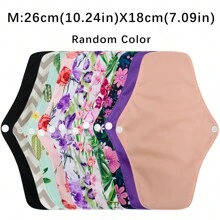 Set de 5 almohadillas sanitarias reutilizables y lavables, forros panty, almohadillas menstruales reutilizables de carbón de bambú para incontinencia, color aleatorio