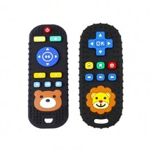 1 Stück Silikon TV-Fernbedienung Kautschukspielzeug, weicher Zahnungshilfe mit Klickknöpfen, bequemer Zahnfleischmassager, geeignet für Babys von 3-6 Monaten