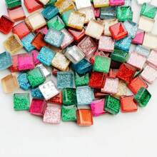 200 pièces Carreaux mosaïque en verre pailleté, fournitures artisanales DIY pour des projets d'art, accessoires de décoration de maison