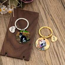 定制个性化宠物照片钥匙链，定制钥匙圈猫狗宠物记忆丧失礼物，宠物丢失钥匙圈，狗纪念礼物，圣诞礼物