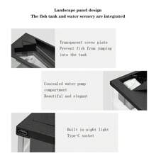 Small Fish Tank, Aquarium Tank With Build-In Light, Water Pump, Clear Cover, Landscaping System, High Transparency Acrylic Rectangular Fish Tank For Living Room