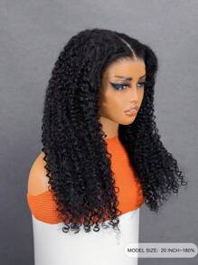 Wear & Go 6x4 Transparent Lace Glueless Kinky Curly Wigs 180% 16-28 Inch Lace Closure Wigs Natural Black Pre-Plucked Pre-Cut High Density For Women