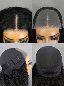 Wear & Go 6x4 Transparent Lace Glueless Kinky Curly Wigs 180% 16-28 Inch Lace Closure Wigs Natural Black Pre-Plucked Pre-Cut High Density For Women
