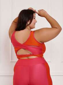 Women's Top Fitness Plus Size 11198 - 橘色 - 查看 3