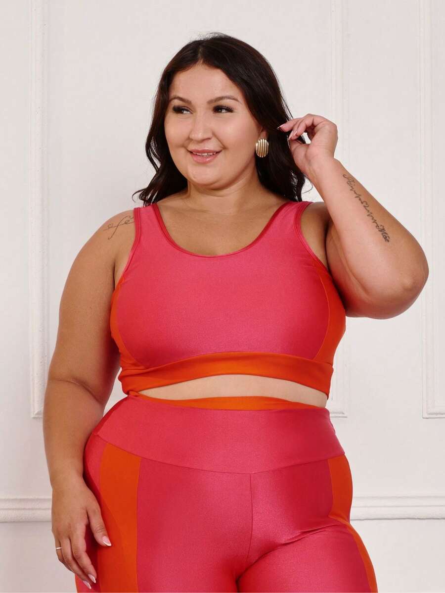 Women's Top Fitness Plus Size 11198 - 橘色 - 查看 1