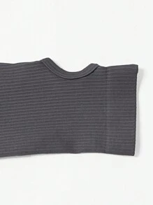 Women's Athletic Solid Color Seamless Long Sleeve Shaping Yoga Jumpsuit, Plain Slim-Fitting Thumb Holes U Neck Butt-Lifting Shapewear, Basic Sportswear - 深灰色 - 查看 5