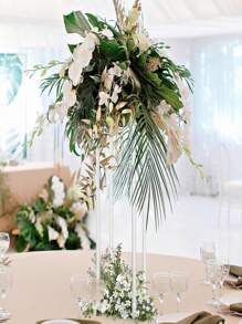 透明亚克力装饰花架 - 多功能方形/圆形婚礼桌中心装饰展示架，适用于家庭、婚礼和派对装饰户外装饰 - 無色 - 查看 1