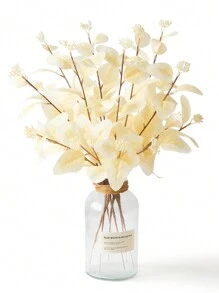 1 件/3 件丝绸人造桉树茎假桉树茎带叶浆果绿植植物树枝花卉装饰用于花瓶填充婚礼派对家居插花波西米亚风装饰、情人节、礼物礼物生日毕业 - 黃色 - 查看 6